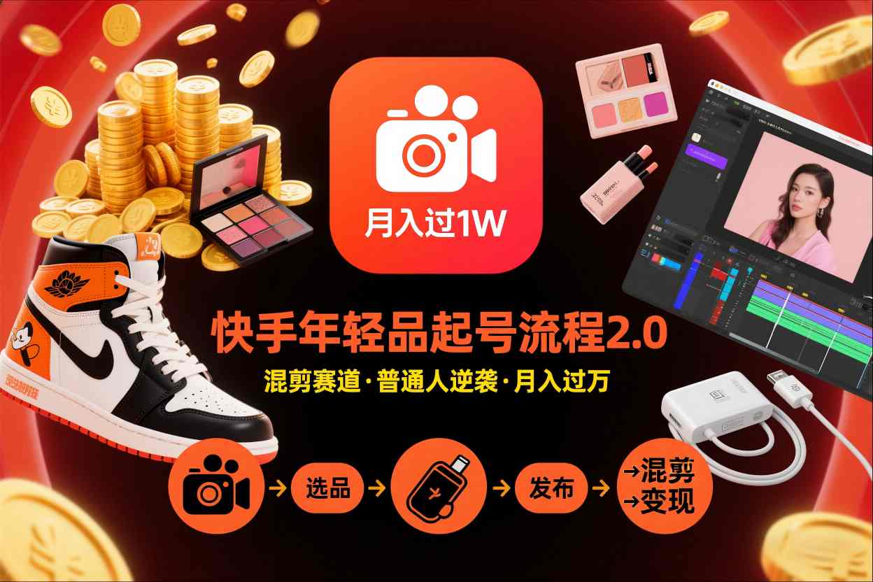 mp44787期-快手短视频带货年轻品起号流程2.0，快手年轻品混剪赛道，普通人也能月入过1W