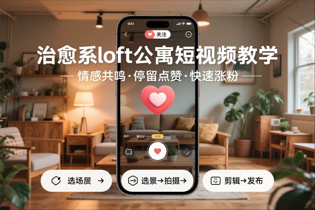 mp44801期-治愈系loft公寓短视频制作教学，情感共鸣引停留点赞关注，快速起号涨粉