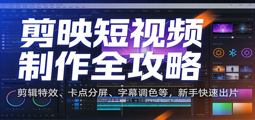 fy21733期-剪映短视频制作全攻略：剪辑特效、卡点分屏、字幕调色等，新手快速出片
