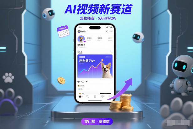 mp44802期-AI视频新赛道，宠物播客仅注册5天涨粉2W，收益非常可观