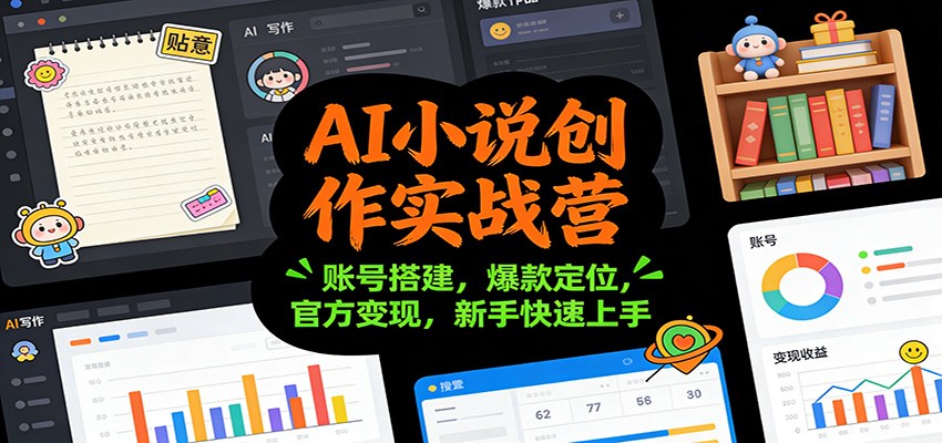 fy21744期-AI小说创作实战营：账号搭建，爆款定位，官方变现，新手快速上手