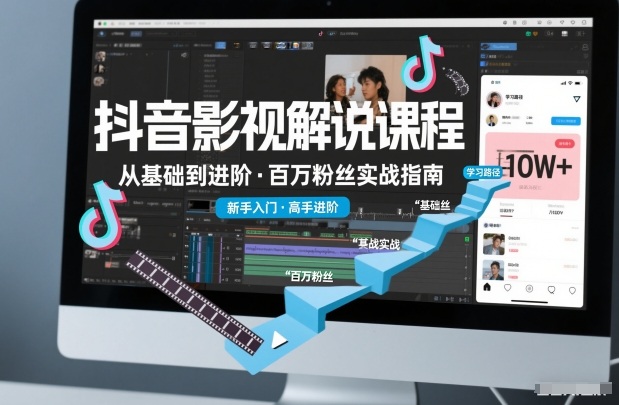 mp44827期-抖音百万粉丝影视解说课程，基础到进阶课，适合新手和进阶学习