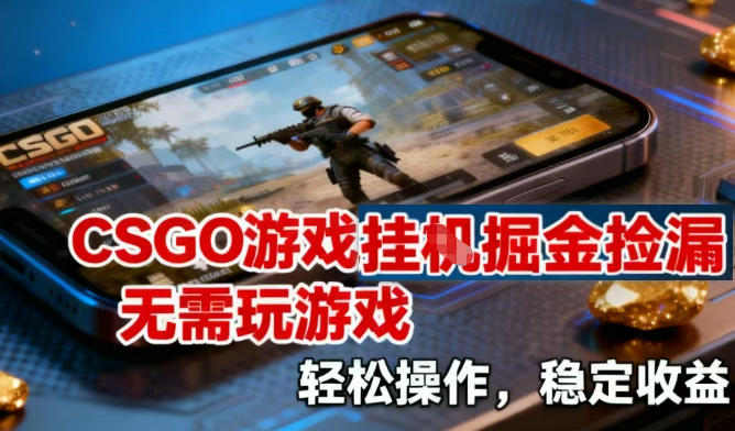 mp44843期-CSGO游戏挂G掘金捡漏，不需要玩游戏，操作简单，收益稳定