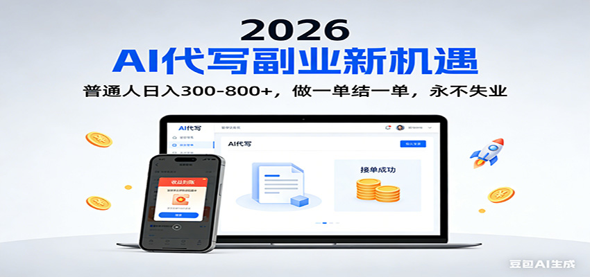 fy21800期-2026 副业首选！AI 代写日入 300-800，普通人0门槛，做一单结一单！