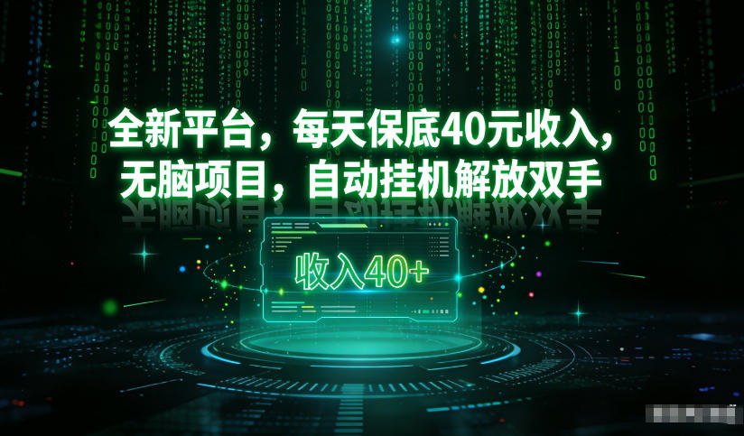 mp44929期-最新看广平台，每天保底30-4米，无脑项目，自动挂G解放双手