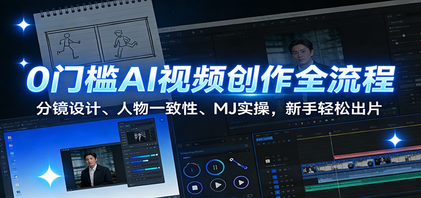 fy21816期-0门槛AI视频创作全流程：分镜设计、人物一致性、MJ实操，新手轻松出片