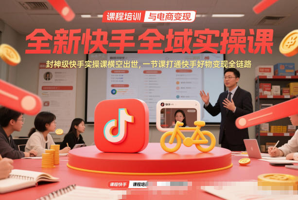 mp44941期-全新快手全域实操课，封神级快手实操课横空出世，一节课打通快手好物变现全链路
