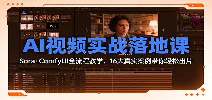 fy21832期-AI视频实战落地课：Sora+ComfyUI全流程教学，16大真实案例带你轻松出片