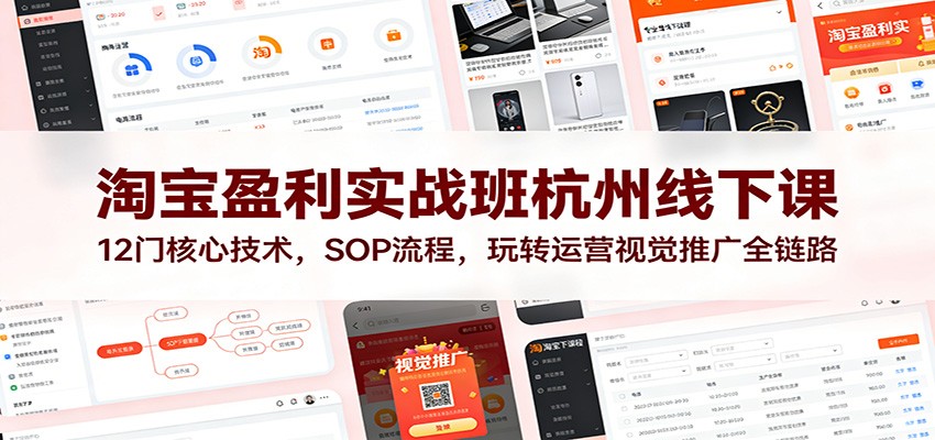 fy21877期-淘宝盈利实战班杭州线下课：12门核心技术，SOP 流程，玩转运营视觉推广全链路