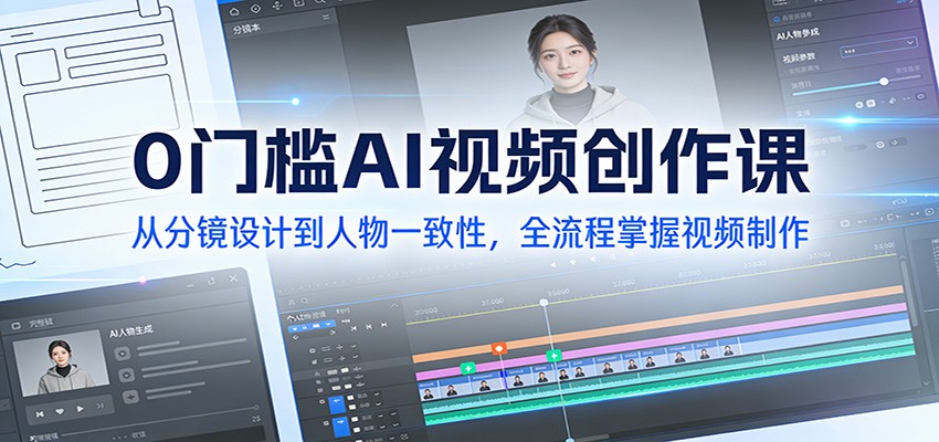 fy21884期-0门槛AI视频创作课：从分镜设计到人物一致性，全流程掌握视频制作