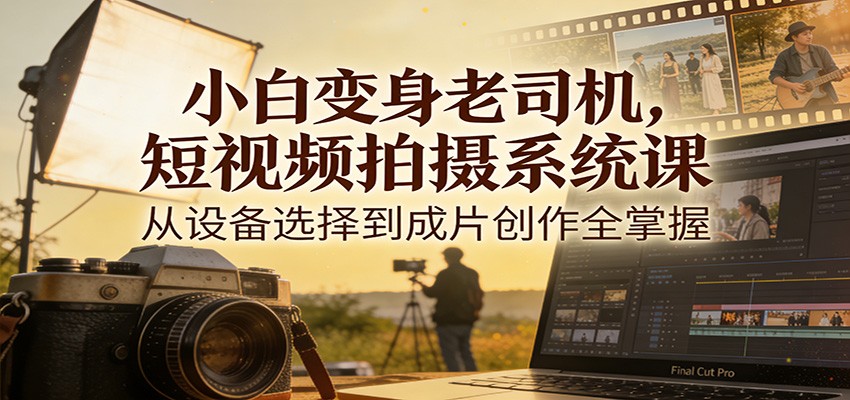 fy21891期-小白变身老司机，短视频拍摄系统课，从设备选择到成片创作全掌握