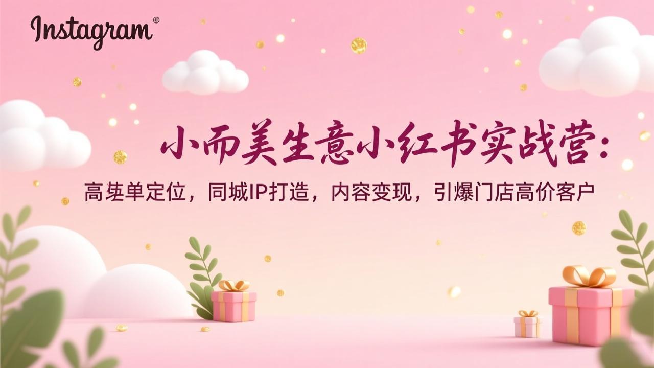 （17114期）小而美生意小红书实战营：高客单定位，同城IP打造，内容变现，引爆门店高价客户