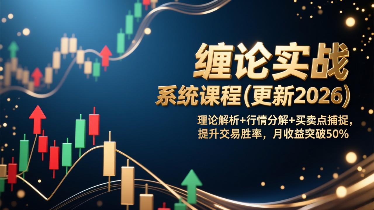 （17136期）缠论实战系统课程(更新2026)，理论解析+行情分解+买卖点捕捉，提升交易胜率，月收益突破50%