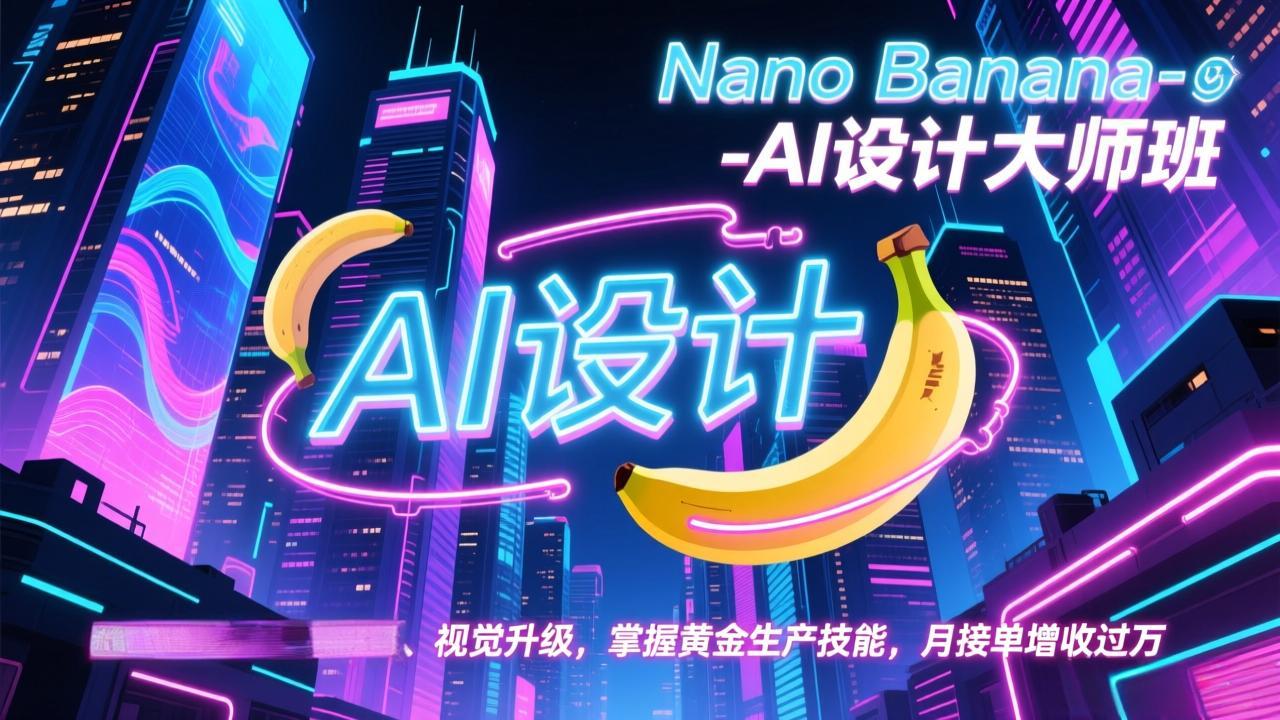 （17141期）Nano Banana-AI设计大师班，修图合成、广告创作、视觉升级，掌握黄金生产技能，月接单增收过万