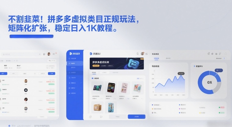 不割韭菜!拼多多虚拟类目正规玩法,矩阵化扩张,稳定日入1K教程-800资源网