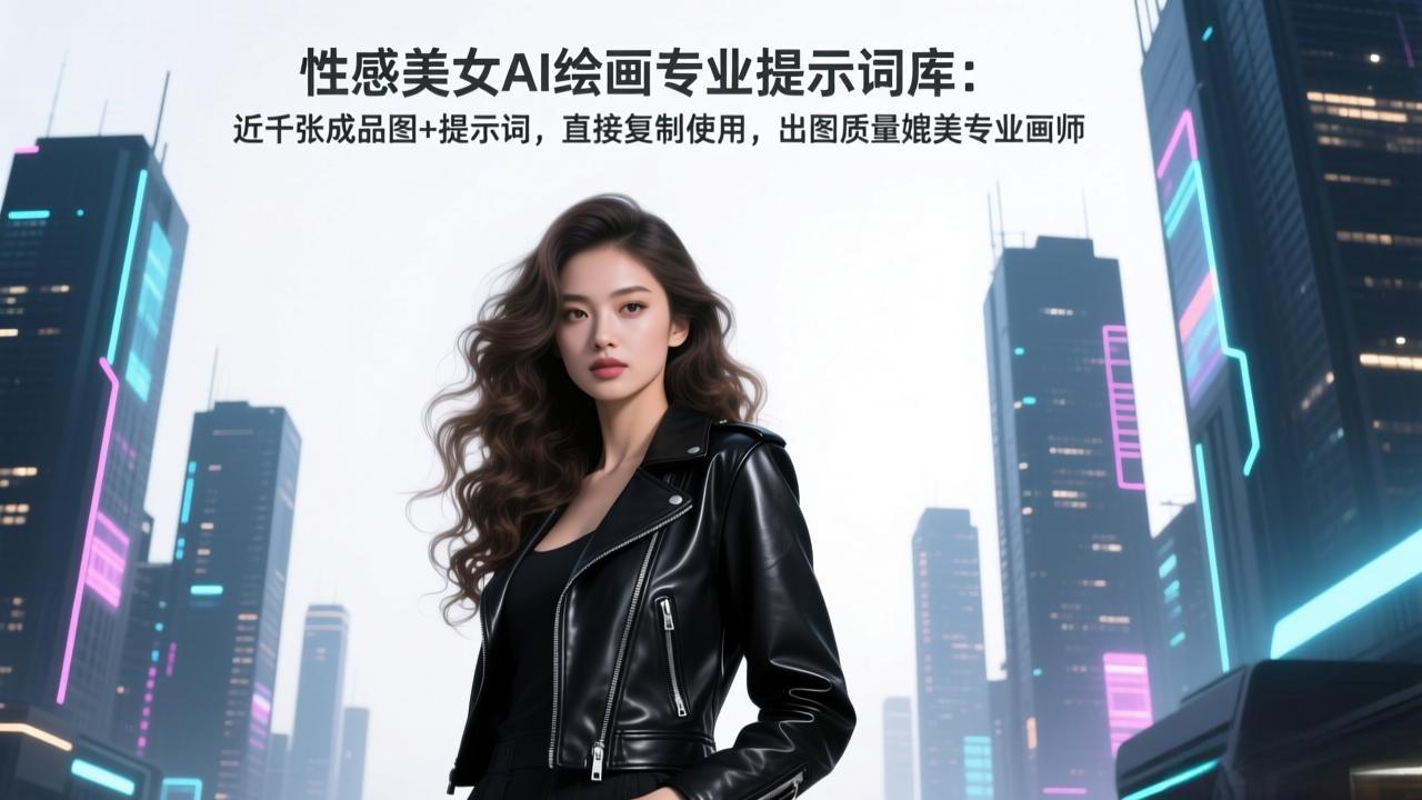 性感美女AI绘画专业提示词库：近千张成品图+提示词，直接复制使用，出图质量媲美专业画师-800资源网