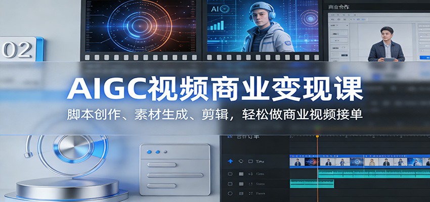AIGC视频商业变现课：脚本创作、素材生成、剪辑，轻松做商业视频接单-800资源网