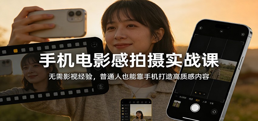 手机电影感拍摄实战课:无需影视经验,普通人也能靠手机打造高质感内容-800资源网