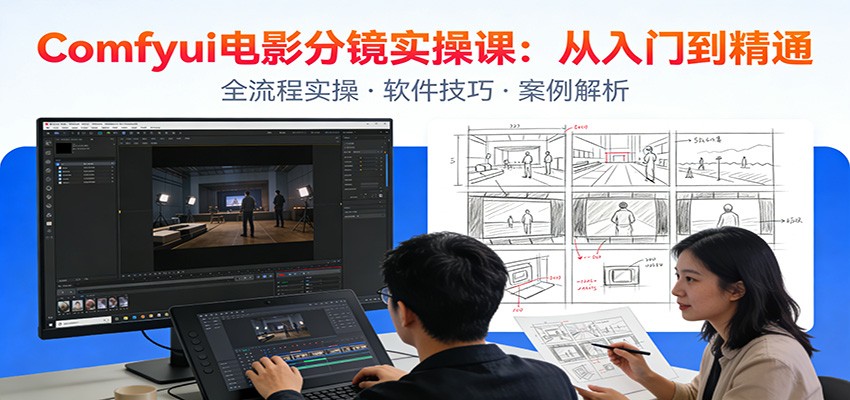 ComfyUI电影分镜实操课:分镜一致性,全流程AI视频制作,零基础也能做专业分镜-800资源网