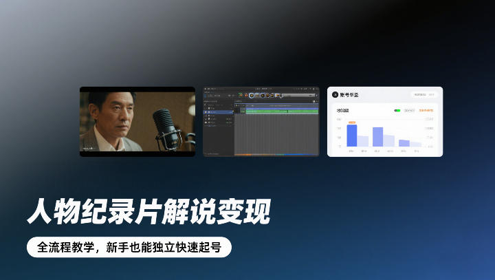 人物纪录片解说变现,全流程教学,新手也能独立快速起号-800资源网