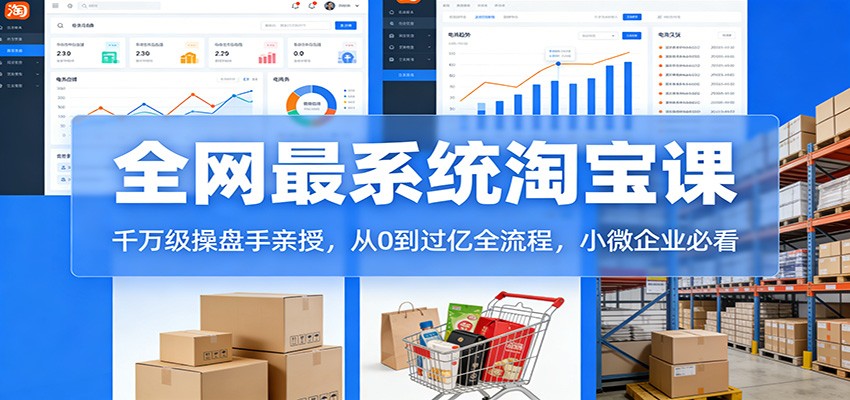 淘宝天猫系统课:千万级操盘手亲授,从0到过亿全流程,小微企业必看-800资源网