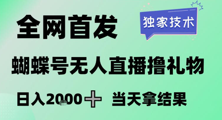 2026最新蝴蝶号无人直播掘金，独家技术，全网首发小白做了一个月收益3W，长期稳定可做-800资源网