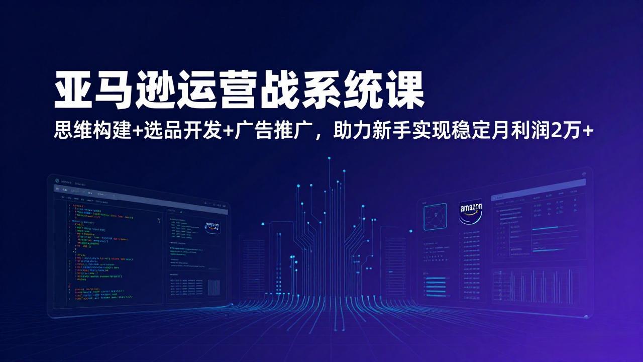 亚马逊运营实战系统课，思维构建+选品开发+广告推广，助力新手实现稳定月利润2万+（更新）-800资源网