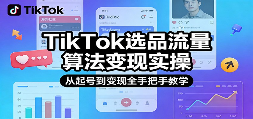 TikTok选品流量算法变现实操，从起号到变现全手把手教学-800资源网