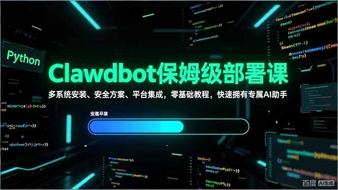 Clawdbot保姆级部署课，多系统安装、安全方案、平台集成，零基础教程，快速拥有专属AI助手-800资源网