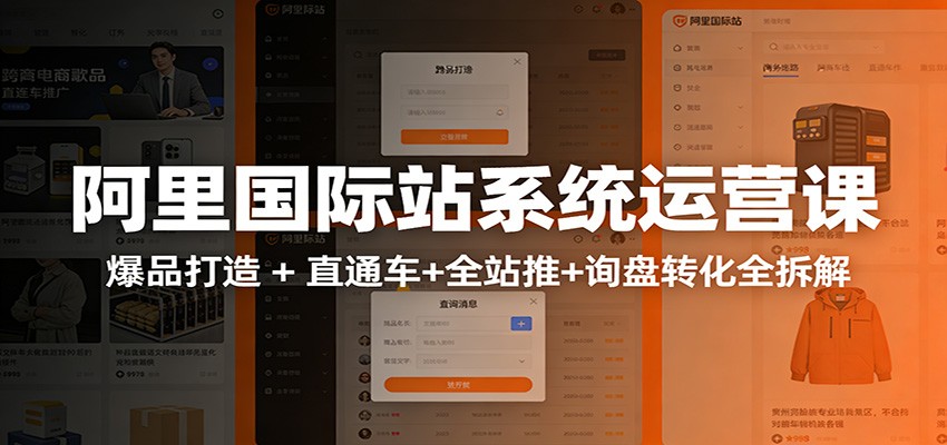 阿里国际站运营实战课：从店铺布局到TOP10旺铺，数据化运营，推广全攻略-800资源网