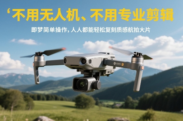 不用无人机、不用专业剪辑，即梦简单操作，人人都能轻松复刻质感航拍大片-800资源网