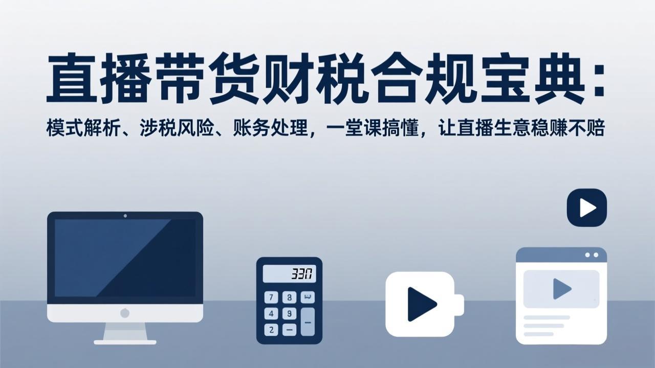 直播带货财税合规宝典：模式解析、涉税风险、账务处理，一堂课搞懂，让直播生意稳赚不赔-800资源网