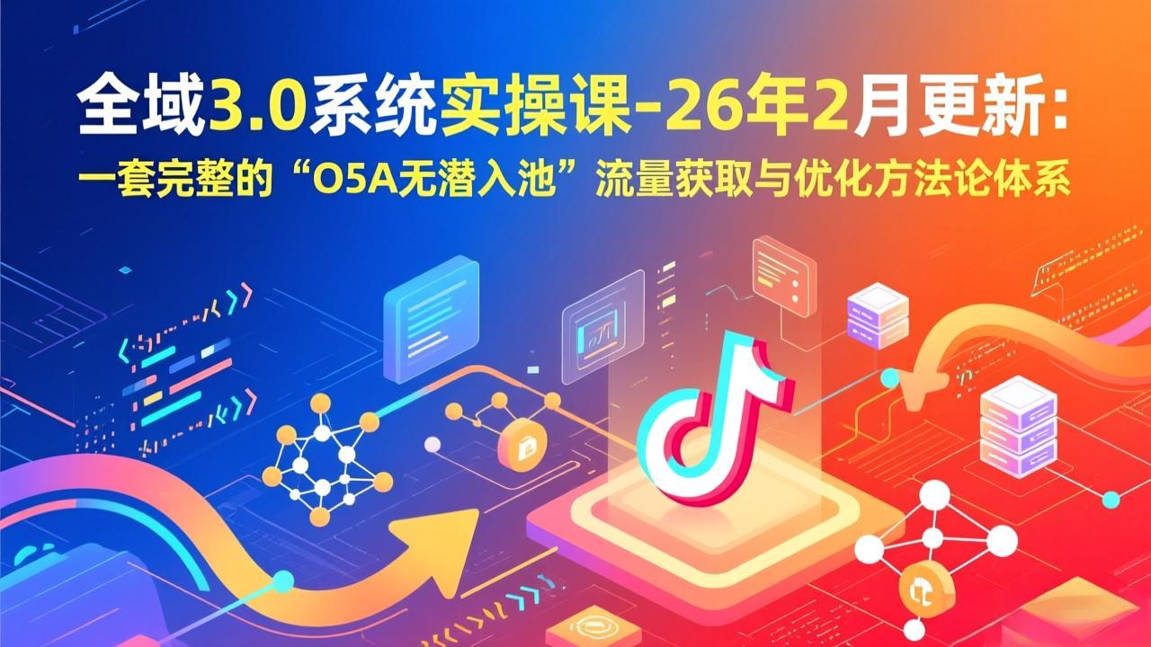 全域3.0系统实操课-26年2月更新：一套完整的“O5A无潜入池”流量获取与优化方法论体系-800资源网
