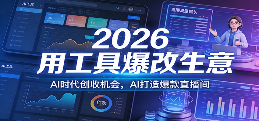 2026用工具爆改生意，AI时代创收机会，AI打造爆款直播间-800资源网