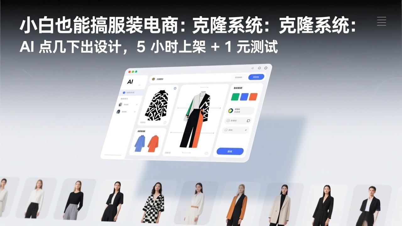 小白也能搞服装电商：克隆系统：AI 点几下出设计，5 小时上架 + 1 元测试-800资源网