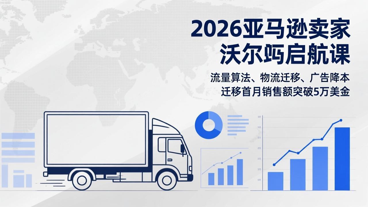 2026亚马逊卖家沃尔玛启航课,流量算法、物流迁移、广告降本,迁移首月销售额突破5万美金-800资源网