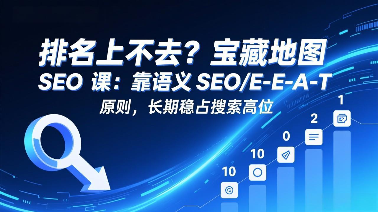 排名上不去？宝藏地图 SEO 课：靠语义 SEO+E-E-A-T 原则，长期稳占搜索高位-800资源网