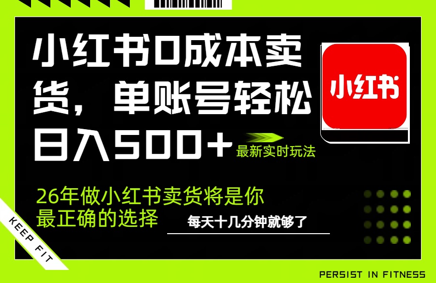 小红书0成本AI卖货，单账号轻松日入500+，完全托管AI，可矩阵放大-800资源网