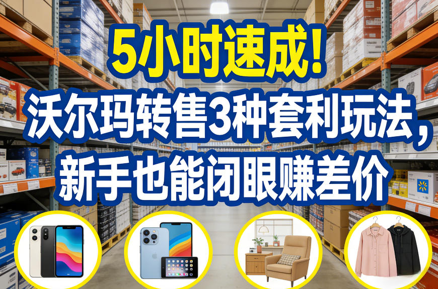 5小时速成!沃尔玛转售3种套利玩法,新手也能闭眼賺差价-800资源网