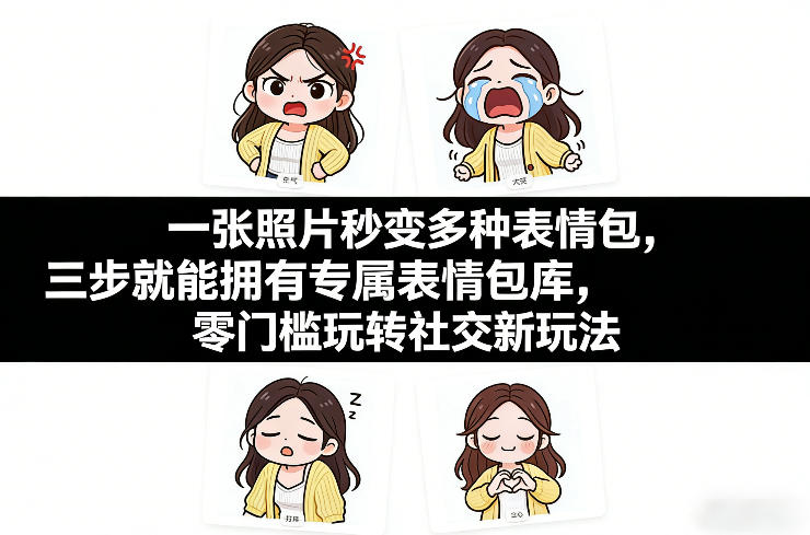 一张照片秒变多种表情包,三步就能拥有专属表情包库,零门槛玩转社交新玩法【文档】-800资源网