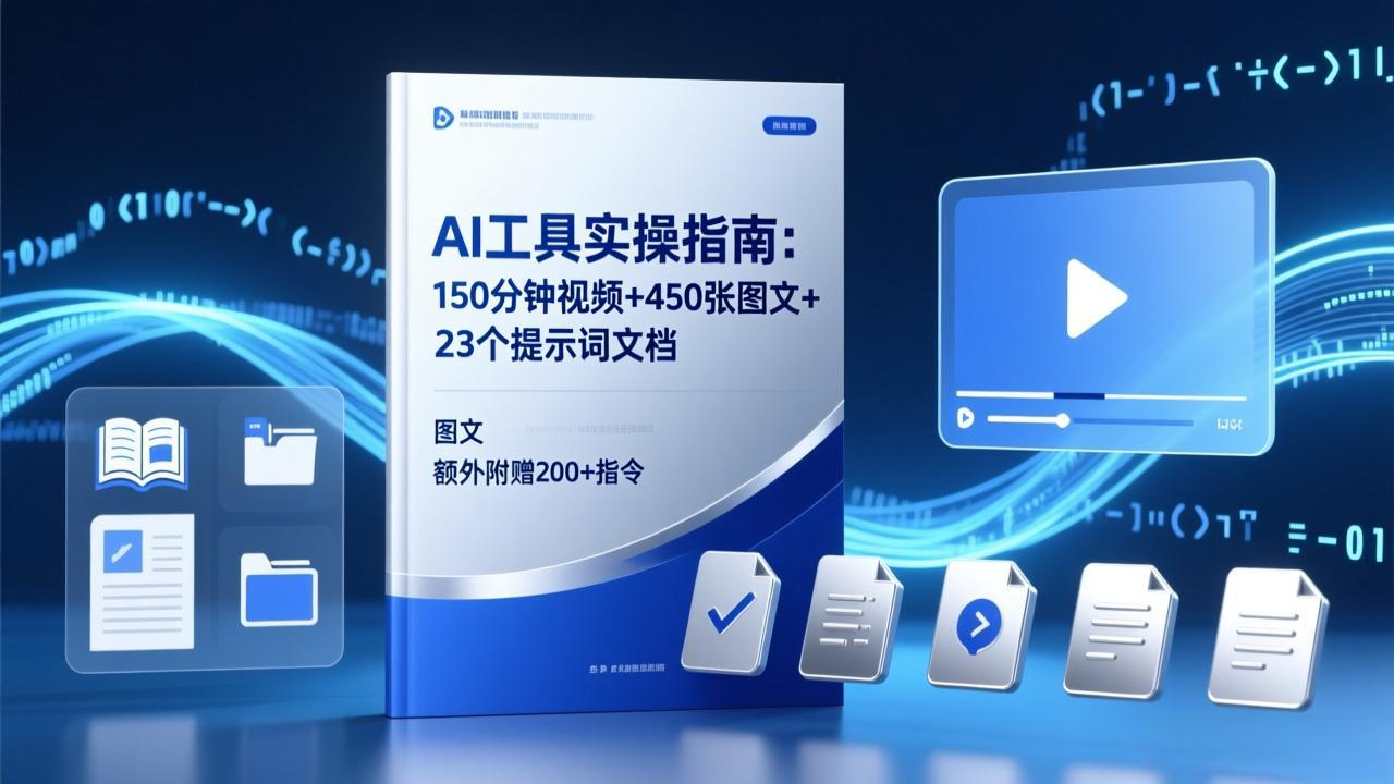 AI工具实操指南：150分钟视频+450张图文+23个提示词文档，额外附赠200+指令-800资源网