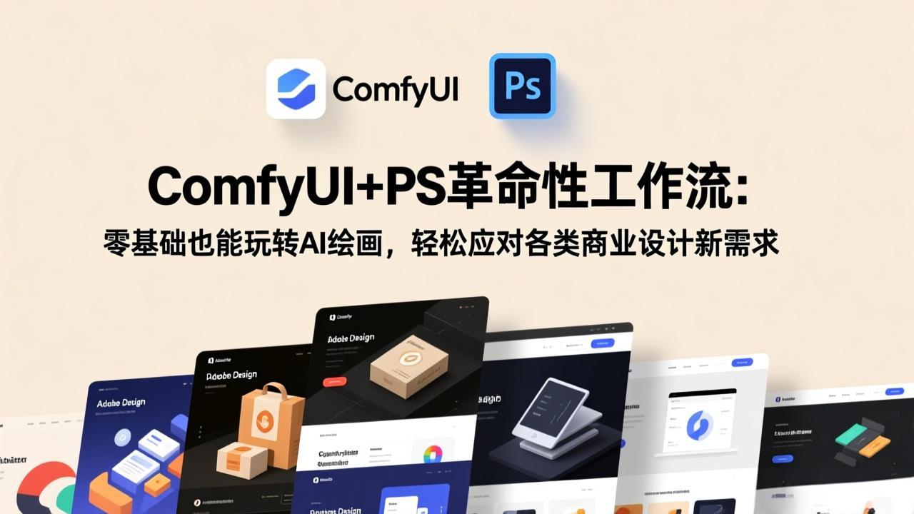 ComfyUI+PS革命性工作流：零基础也能玩转AI绘画，轻松应对各类商业设计新需求-800资源网