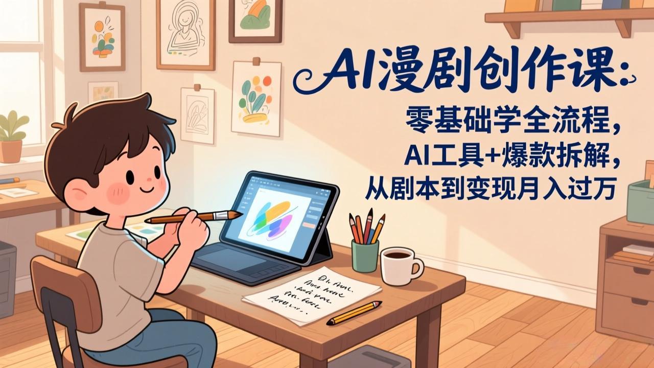 AI漫剧创作课：零基础学全流程，AI工具+爆款拆解，从剧本到变现月入过万-800资源网