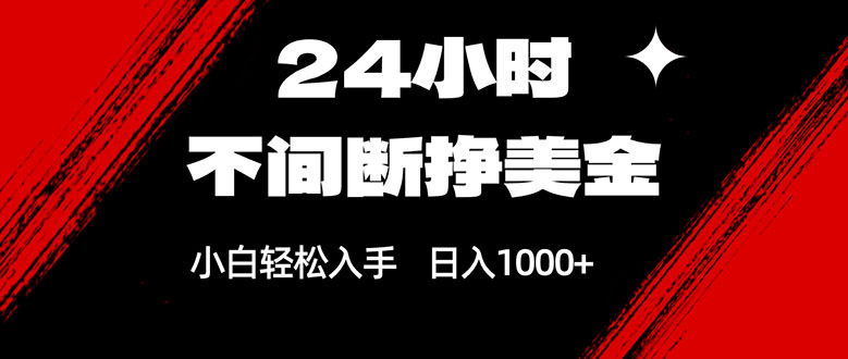 24小时不间断挣美金,小白轻松上手,日入1000+-800资源网