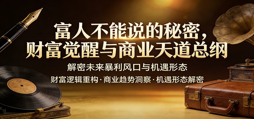 富人不能说的秘密，财富觉醒与商业天道总纲，解密未来暴利风口与机遇形态-800资源网