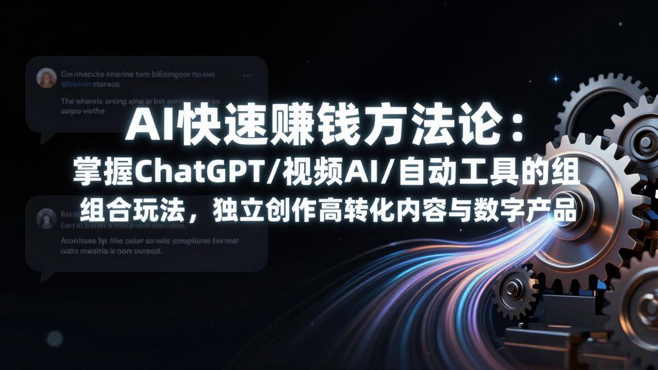 AI快速赚钱方法论：掌握ChatGPT/视频AI/自动化工具的组合玩法，独立创作高转化内容与数字产品-800资源网
