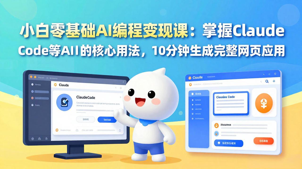 小白零基础AI编程变现课：掌握Claude Code等AI工具的核心用法，10分钟生成完整网页应用-800资源网