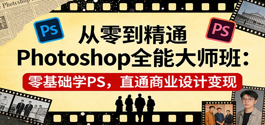 从零到精通Photoshop全能大师班：零基础学PS，直通商业设计变现-800资源网