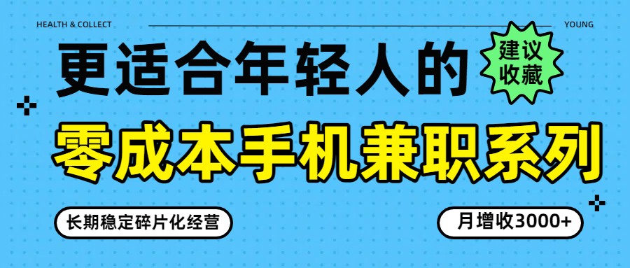 零成本手机兼职系列，长期稳定碎片化经营，月增收3000+-800资源网