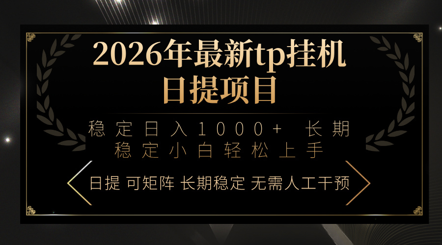 2026年最新tp挂机日提项目：稳定日入1000+小白轻松上手-800资源网